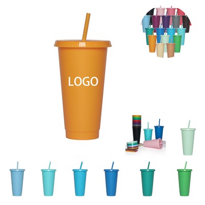 24oz Cups with Lids Straws