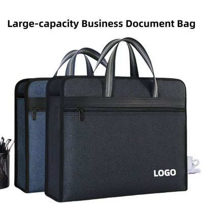 A4 Multi-layer Zippered Canvas Document Bag