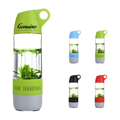 13.5 oz Portable Bluetooth Speaker Water Bottle with Compass