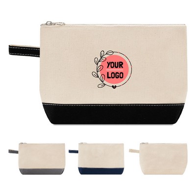 Zip-Top Travel Cosmetic Bag with Finger Loop