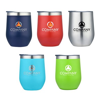 12oz. . Powder Coated Stainless Steel Double Wall SS Vacuum Wine Cup