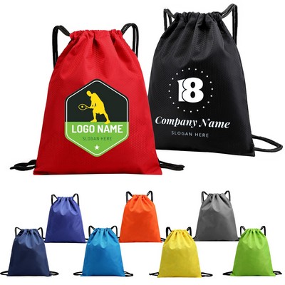600D Lightweight Two-Tone Drawstring Backpack