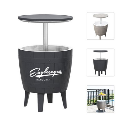 37L Outdoor Adjustable Ice Bucket Bar Table