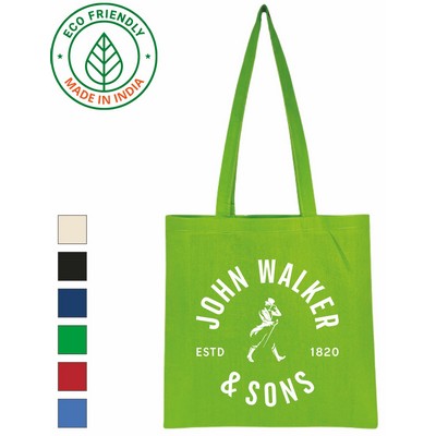5 oz Cotton Tote Bag | Reusable Everyday Market Grocery Beach Lime Green (15x15)