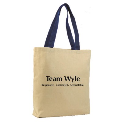 Qtees Promotional Tote Bag W/ Colored Handles