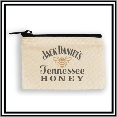 Canvas Penny Pouch with Black Zipper