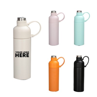 18 Oz. Stainless Steel Vacuum Insulated Portable Water Bottle With Straw