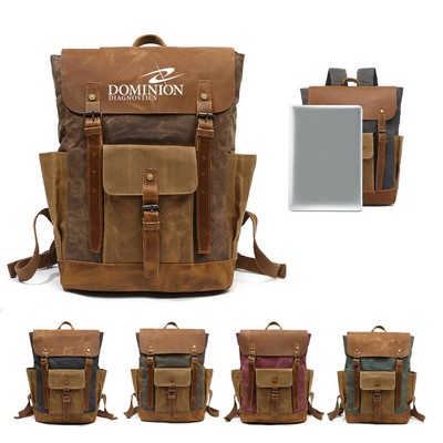 Vintage Waxed Canvas Laptop Backpack