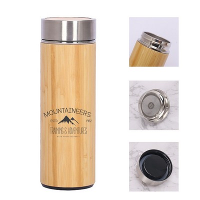 15oz Bamboo Tea Infuser Vacuum Insulated Bottle