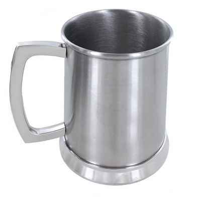 16 Oz. Brushed Finish Double Wall Stainless Steel Tankard Mug