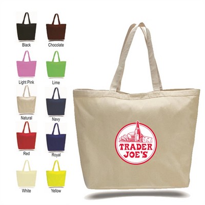 Canvas Big Tote Bag w/Self Fabric Handle