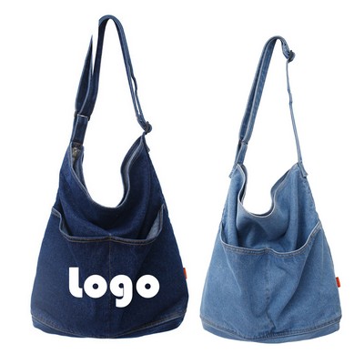 Denim-Crafted Shoulder Satchel