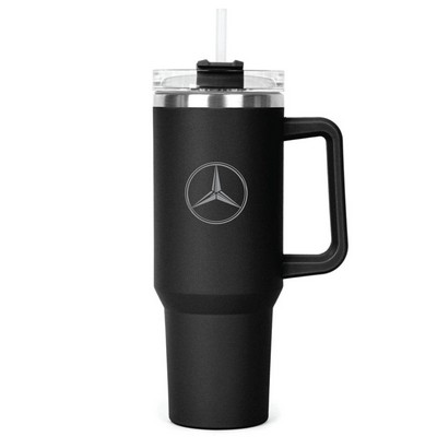 40 Oz. Stainless Steel Double Wall Vacuum Mug & Straw Lid w/Twist Closure