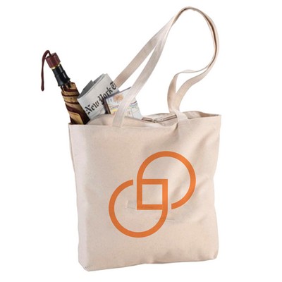 Heavy Duty Zippered 10 Oz. Screen Printed Grocery Tote Bag