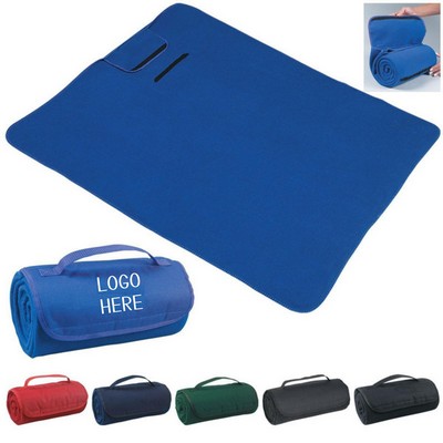 Double-Sided Fleece Travel Picnic Blanket