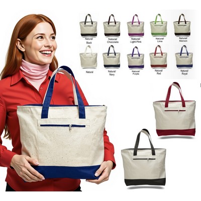 "My Favorite Cotton Canvas Zippered Tote"