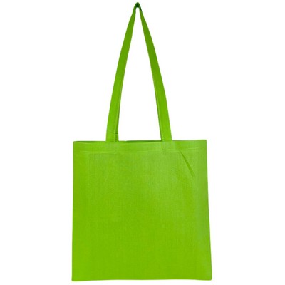 Blank 5 oz Cotton Tote Bag | Reusable Everyday Market Grocery Beach Lime Green (15x15)