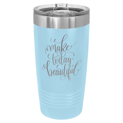 Polar Camel 20 oz. Light Blue Insulated Ringneck Tumbler with Slider Lid
