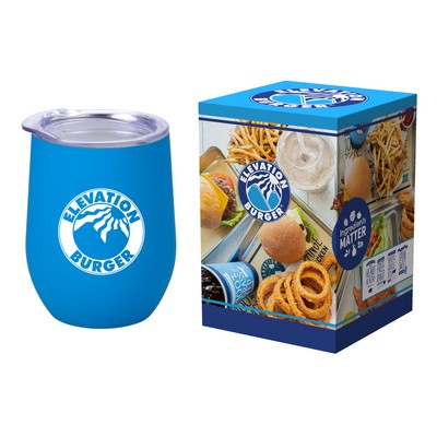 12 oz Rubberized Stemless Wine Glass Economy Gift Box Set