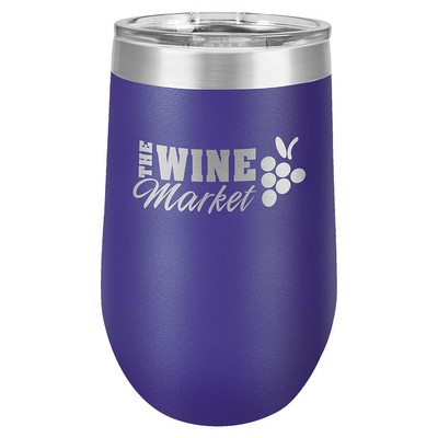 Purple Polar Camel™ 16 oz Stemless Wine Tumbler with a Clear Lid