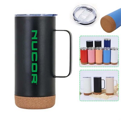 16 oz Vacuum Mug With Handle And Cork Base