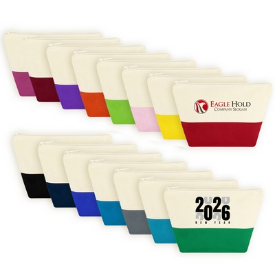 Two-Tone Canvas Cosmetic Bag