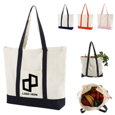 Cotton Blend Shopping Tote Bag