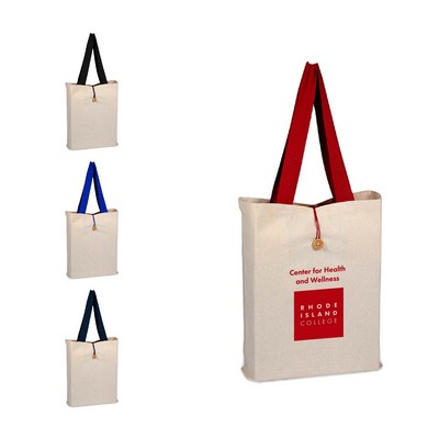 Button-Up Tote w/Colored Handles