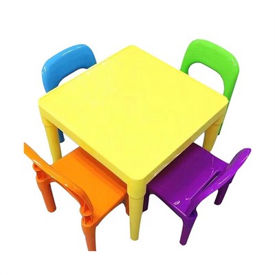 5" 1 Plastic Children's Assembled Table And Chair Set For Studying Dining And Gaming