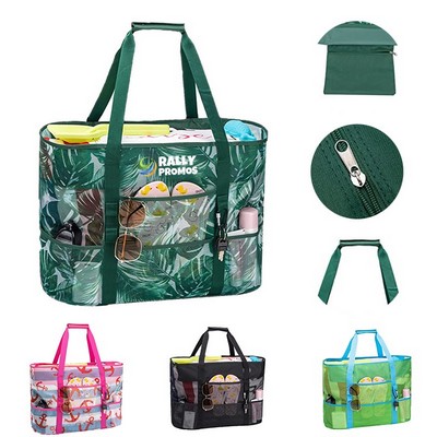 Extra Large Waterproof Canvas Mesh Beach Tote Bag